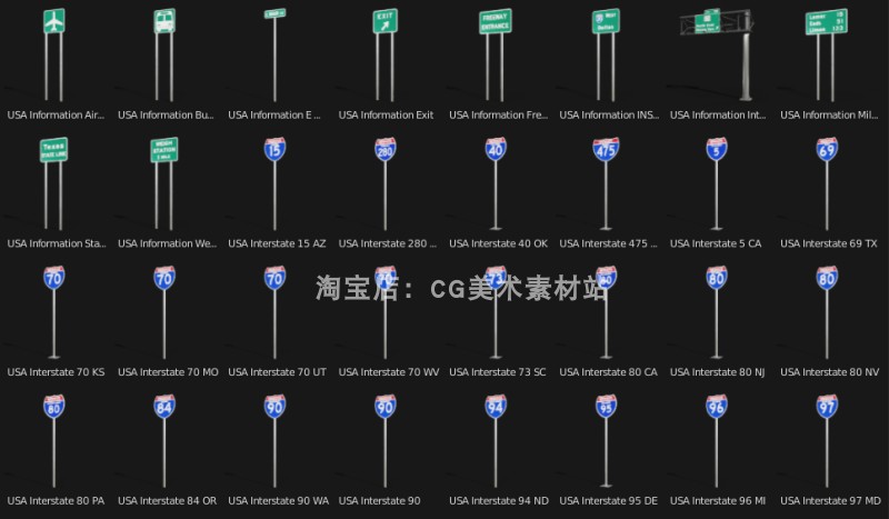 图片[15]-Blender插件Traffiq汽车飞机轮船绑定交通工具路牌3D模型预设库-cg男孩