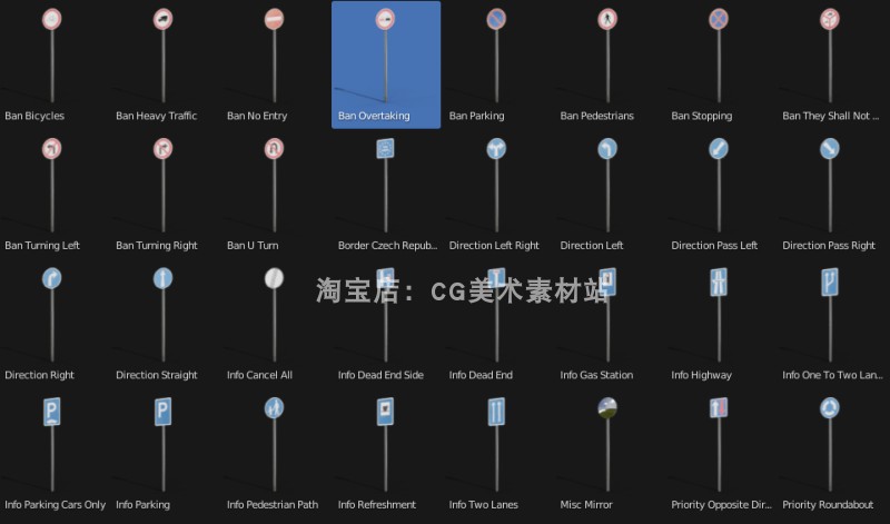 图片[16]-Blender插件Traffiq汽车飞机轮船绑定交通工具路牌3D模型预设库-cg男孩