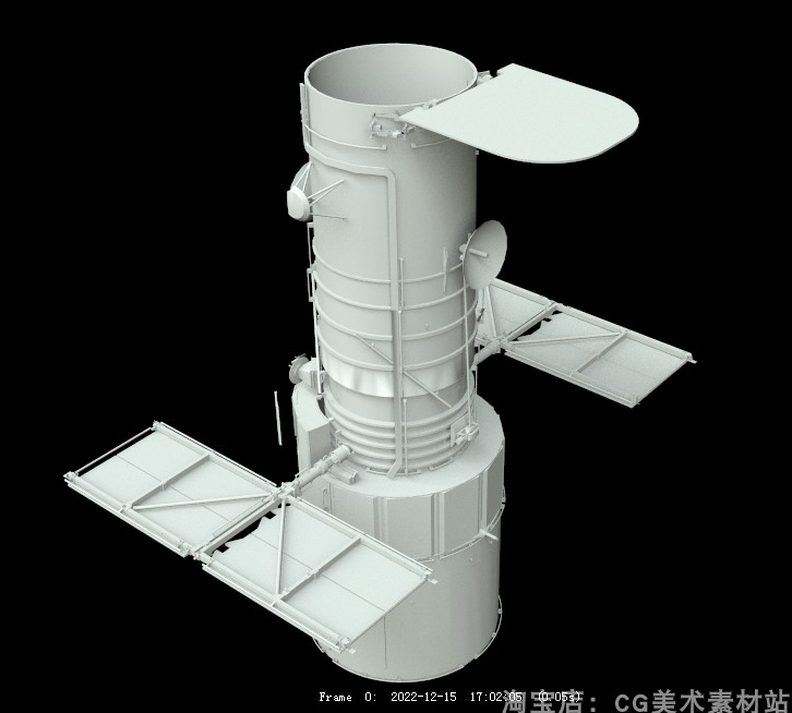 Blender/C4D/MAX/FBX宇宙天文美国NASA哈勃太空望远镜3D模型素材-cg男孩