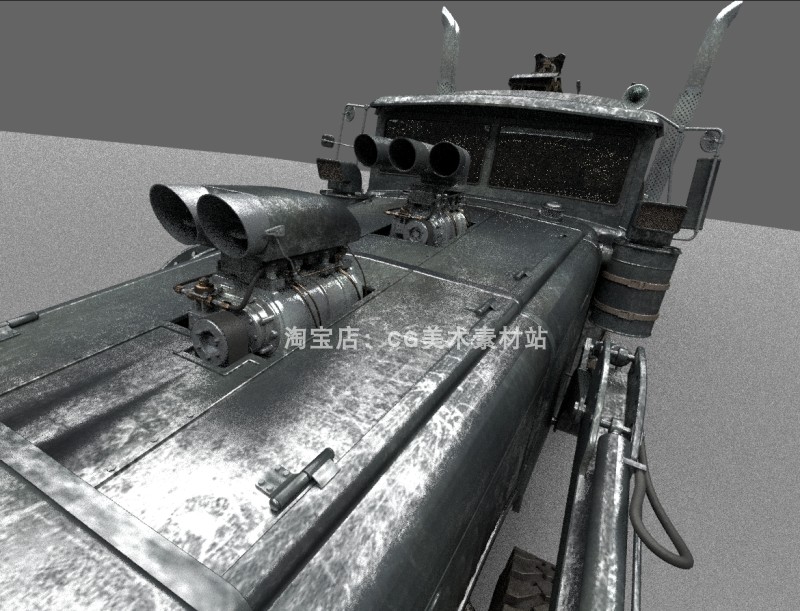 图片[5]-Blender疯狂的麦克斯电影道具末日战车油罐车3D模型素材-cg男孩