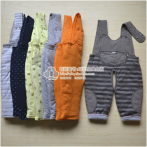 Qiaogu boys and girls baby strap pants winter jumpsuit baby children open crotch cotton strap cotton pants baby warm pants