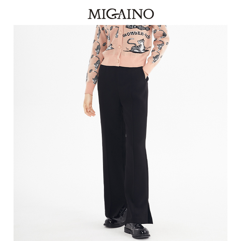 Manyano Casual West Woman 2022 New fashion high waist vertical high and thin straight tube wide pants