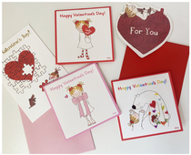 Mushroom Tun imported from Japan Coco sauce girl Valentines Day limited small greeting card Message card Gold foil three-dimensional