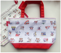 蘑菇屯 日本进口 Coco酱女孩可爱帆布便当袋 饭盒保温包 野餐包