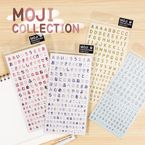 Mushroom Tun imported from Japan Mind Wave digital letters Japanese hiragana stickers English Japanese mark