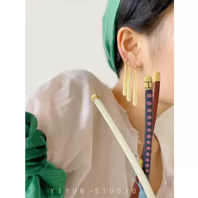 Soro Solon same three-knife flow earrings 925 sterling silver one piece around earrings without ear hole clip recommended