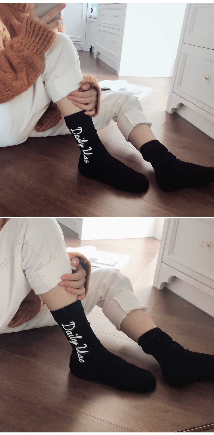 Cổ điển mới len len cọc vớ vớ nữ cotton trong vớ ống ps19 tất cổ cao