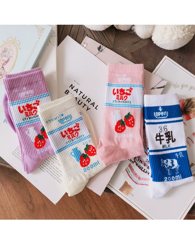 HOT dâu sữa sợi dọc thứ cấp cotton cô gái vớ vớ mùa thu và mùa đông vớ ấm phụ nữ vớ PS28