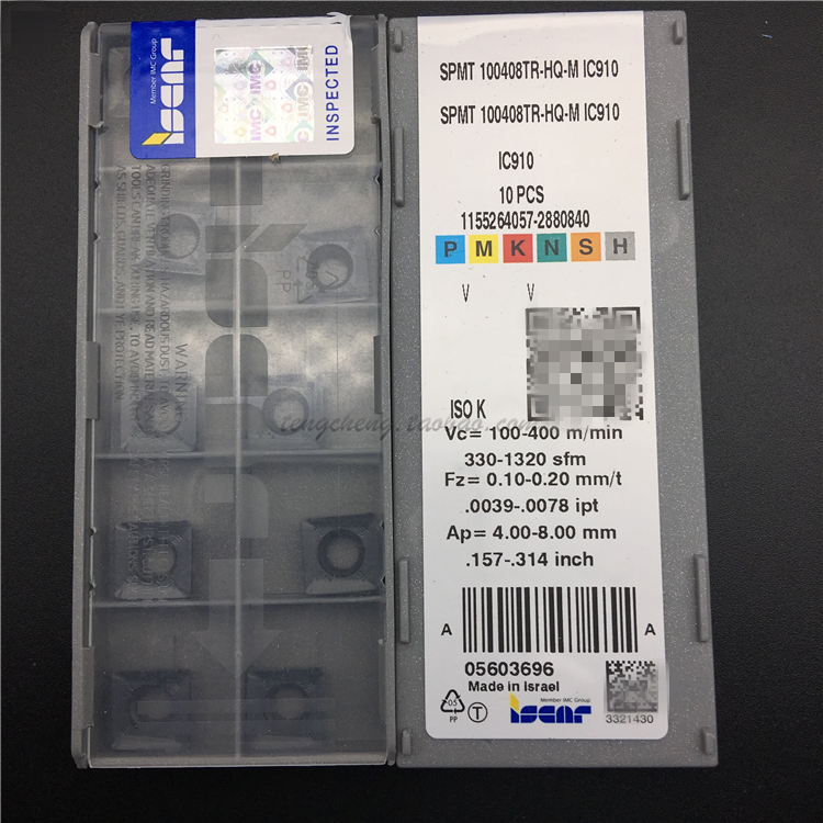 Israel Iscar milling insert SPMT100408TR-HQ-M IC910 Iscar full range of orders