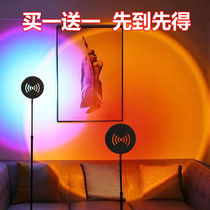 ins atmosphere light sunset light floor lamp USB sunset rainbow projection light live 16 color remote control sunset sunset light