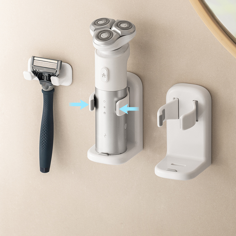 Electric Shaver Rack for Toothpaste and Toothbrush Holder Wall-Mounted Manual Razor Rack Bracket Bathroom Storage Rack