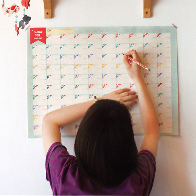 100 Days Gaokao Program Table Wall Sticker Hundreds Day Plan Fitness 100 Days countdown schedule Life Self-discipline Table