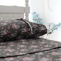 Original Korean-style lace pleat pure cotton fabric custom-made bed linen bed Bamboo Covered Pillow Case with Dormitory Kit