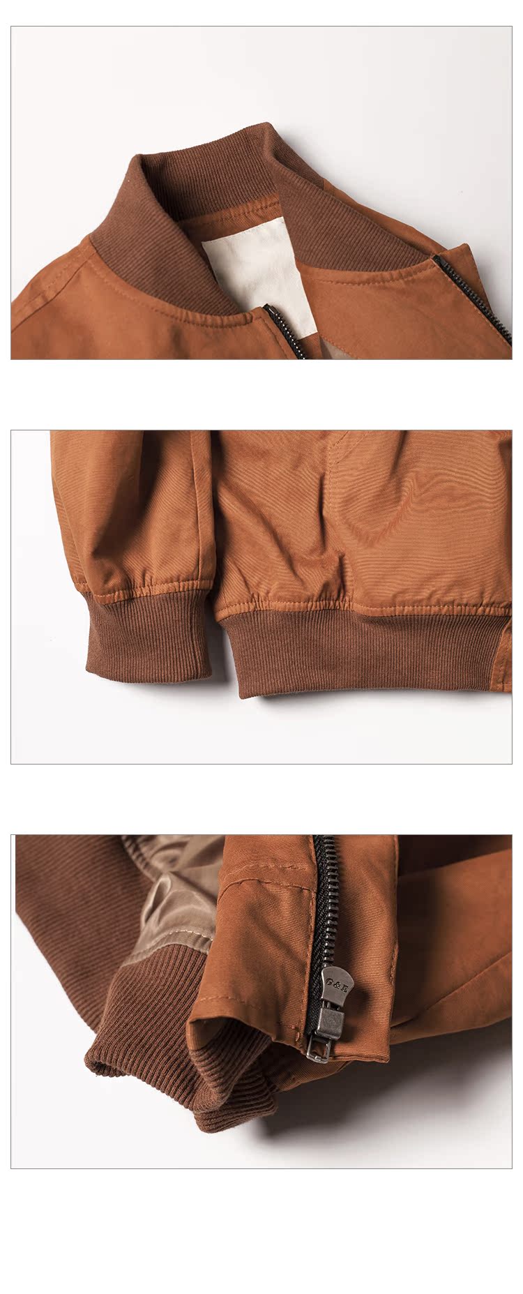 Freehand mùa thu mới Nhật Bản nghệ thuật retro caramel bóng chày áo khoác nam áo khoác dụng cụ giản dị nam - Áo khoác ao khoac nam