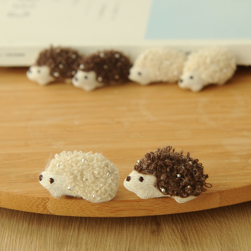 Cute Little Hedgehog Cartoon Fabric Brooch
