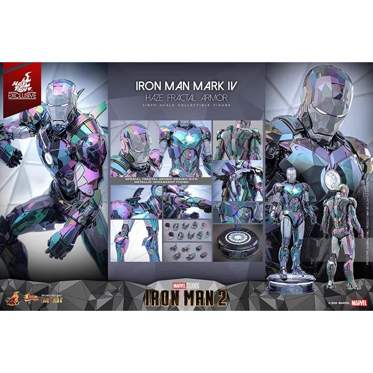 Hottoys Iron Man Mark 4 Mist Shadow Geometric Edition 1/6 Colorful Mk4 Alloy Action Figure