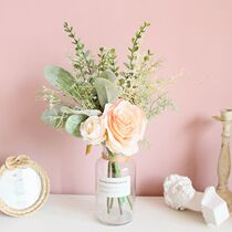 Emulated floral green plant with floral silk flower fake flower decoration flower arrangement bridal wedding ins flower bouquet photogenic props