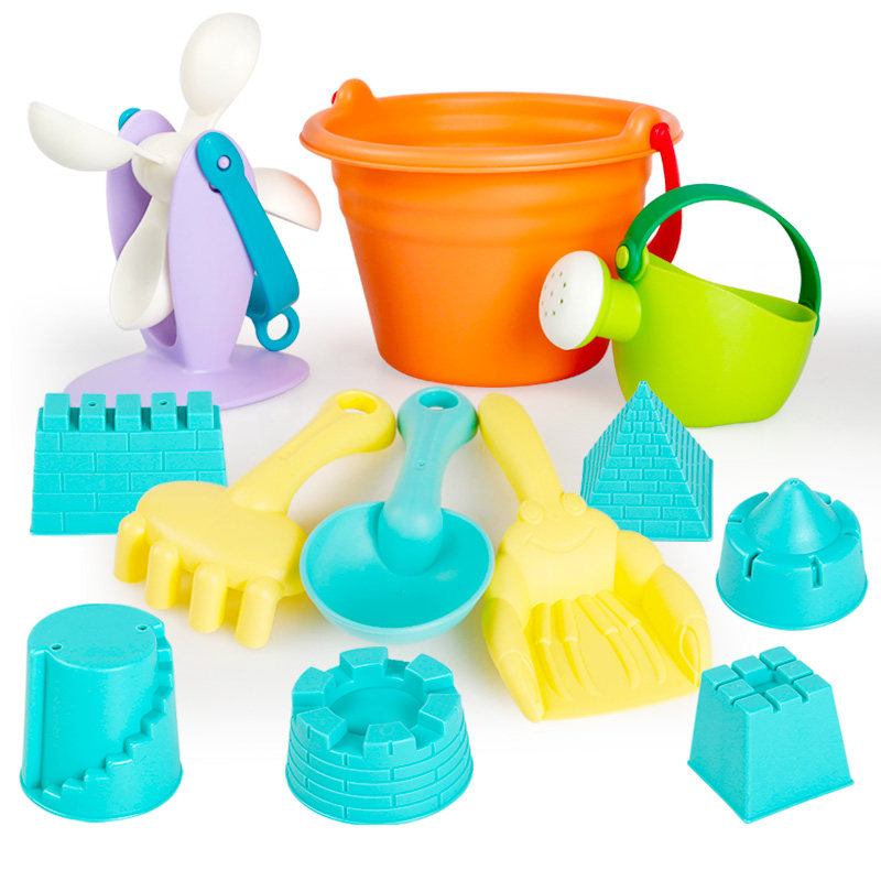 Children's soft rubber beach toy suit with sand-digging sand-leaking shovel Semen Cassiae's baby drama Water bathing tool