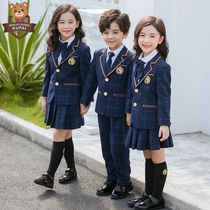 Primary and secondary school uniform Mens and womens suits Spring and autumn and winter British College style Kindergarten garden suit class suit
