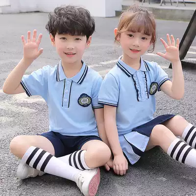Kindergarten garden clothes, summer clothes, children's school uniforms, primary school class clothes, summer British style short-sleeved teacher games