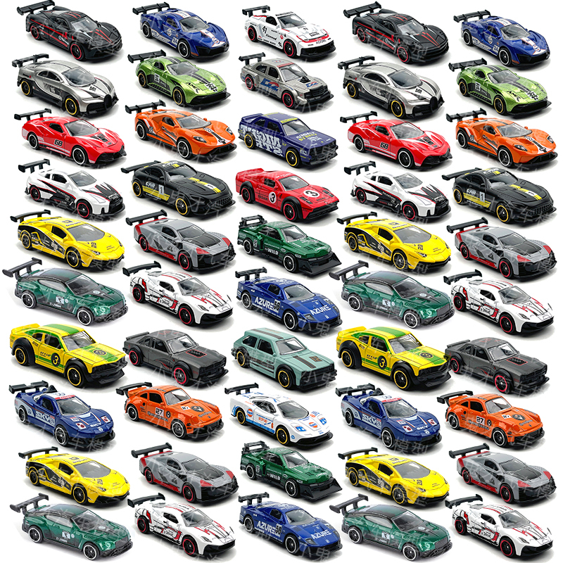 1/64 Alloy Car Model Pocket Car Miniature Sliding Toy Sports Car Set Gift Ornament Collection