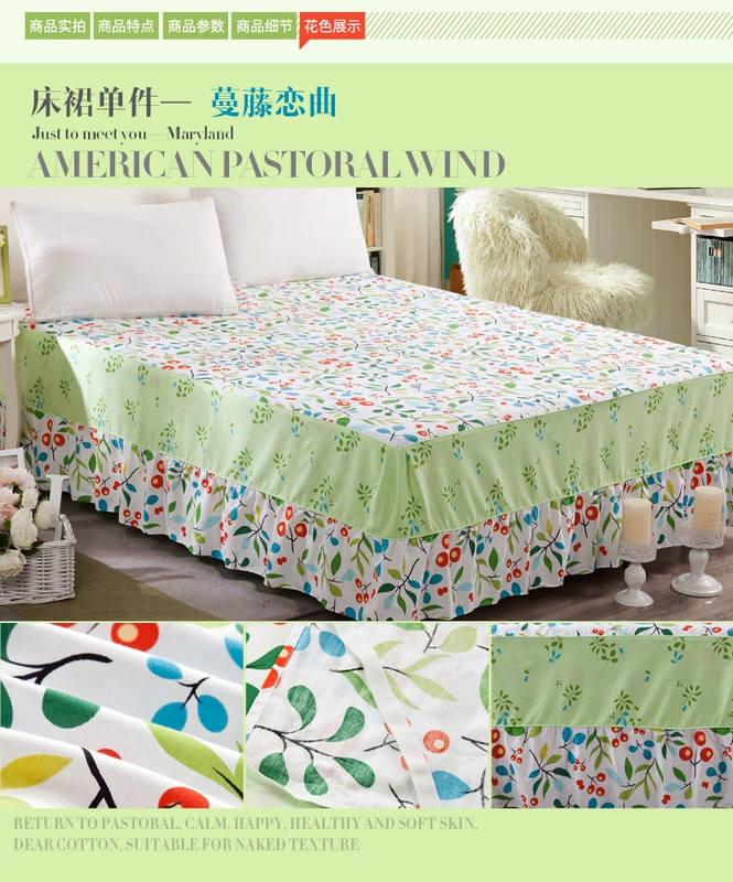 Milan Na bông bedspread giường váy một mảnh mùa xuân mới Hàn Quốc ren bông giường bìa đơn hoặc kép giường Simmons - Váy Petti