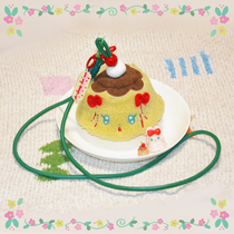 shishihshop original design plush pudding zipper embroidery change lipstick key small bag crossbody hook