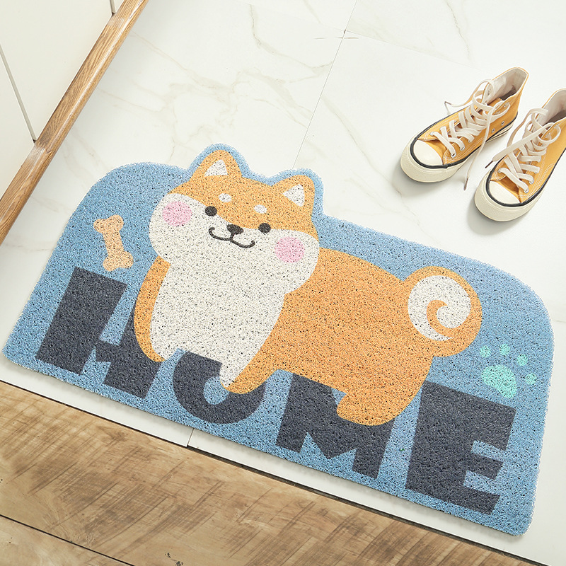Cartoon entry door mat mat door porch silk ring foot mat can be tailored carpet entry door net red home custom