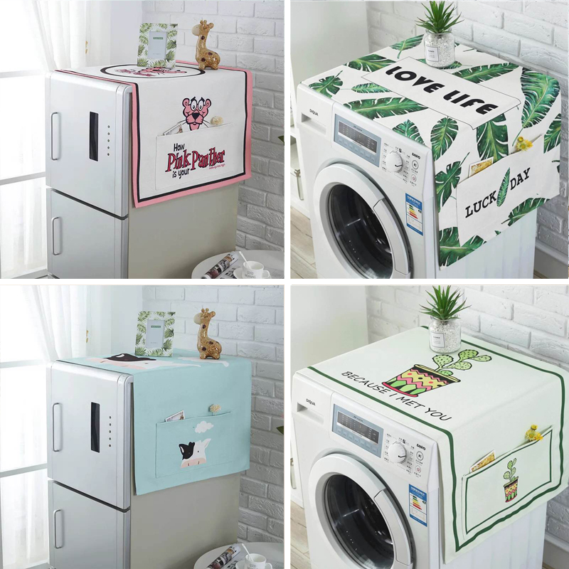 Refrigerator cover cloth dustproof sunscreen cover Waterproof double door drum Washing machine cover towel Microwave oven bed cabinet cotton and linen