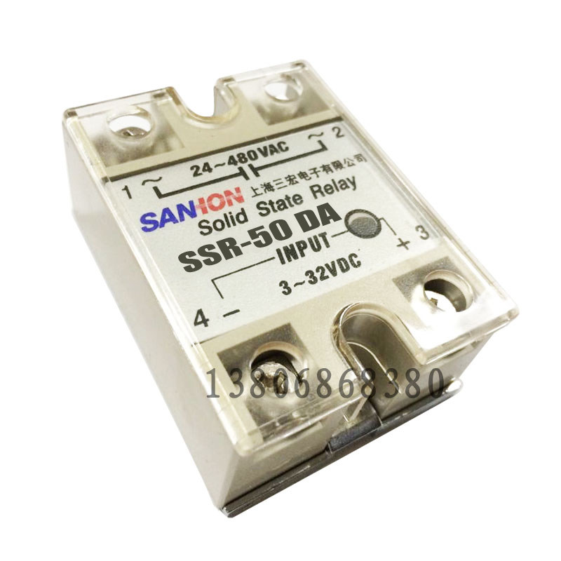 Shanghai Sanhong SSR-50DA 50A solid state relay single phase DC control AC SANION