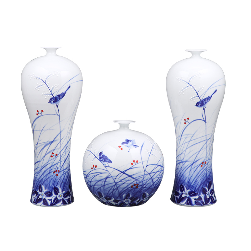 Jingdezhen ceramic vase furnishing articles hand - made porcelain porcelain of modern new Chinese style home sitting room adornment