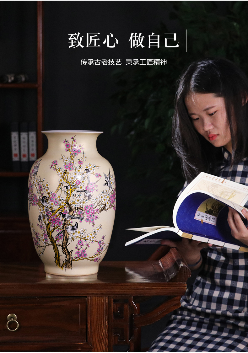 Jingdezhen ceramic vase furnishing articles landing a large golden gourd vases flower arrangement in modern Chinese style household ornaments