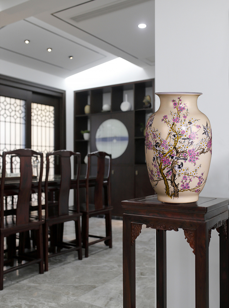 Jingdezhen ceramic vase furnishing articles landing a large golden gourd vases flower arrangement in modern Chinese style household ornaments