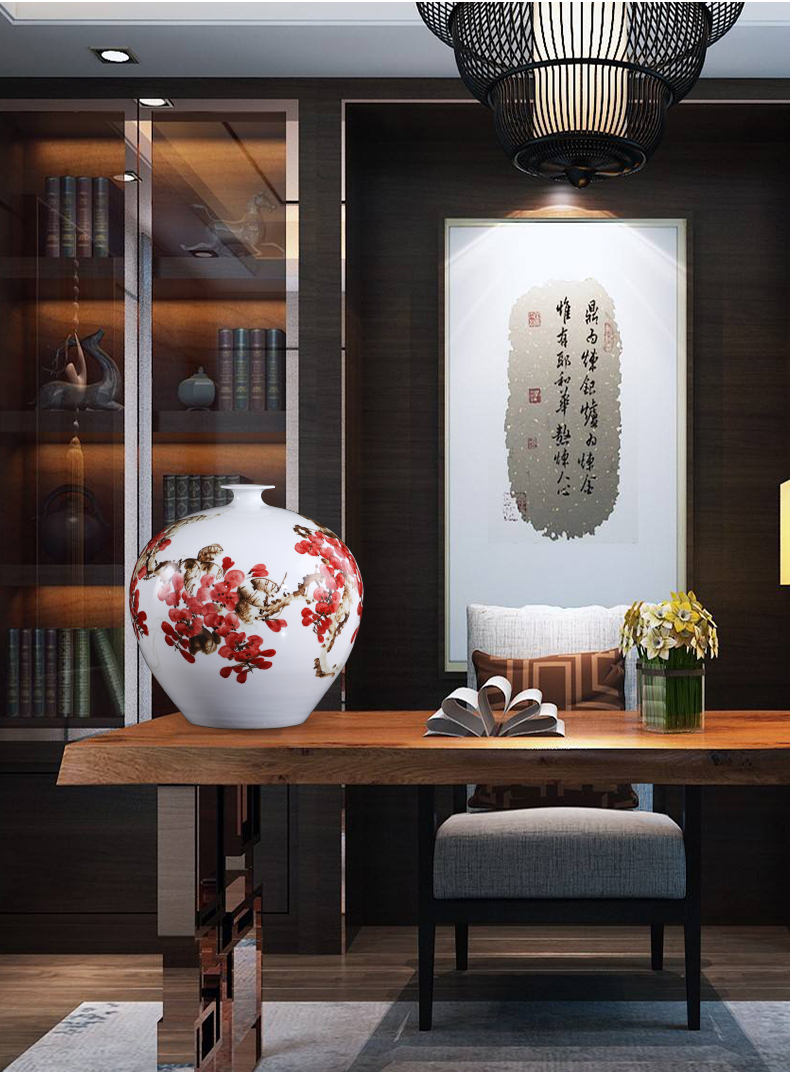 Jingdezhen ceramic vase furnishing articles by hand - made sabingga sukdun dergici jimbi vases, flower arranging the modern Chinese style living room decorations