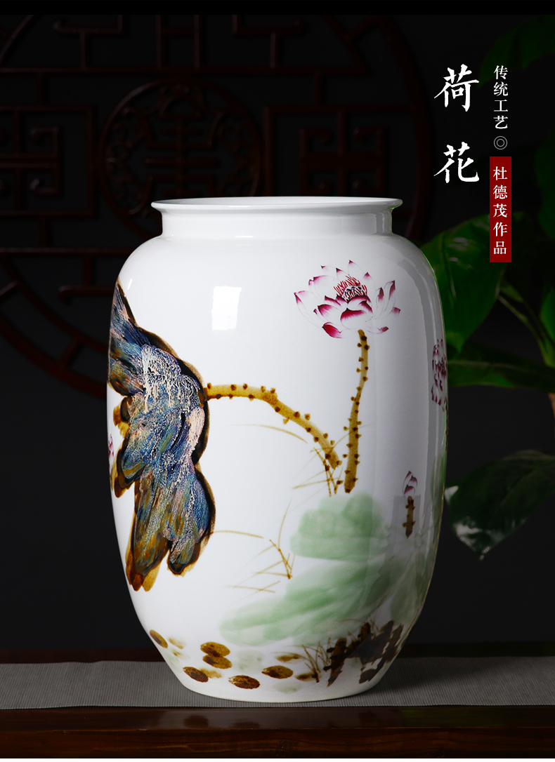 Jingdezhen porcelain of large vases, ceramic furnishing articles hand - made of new Chinese flower arranging large sitting room adornment ornament