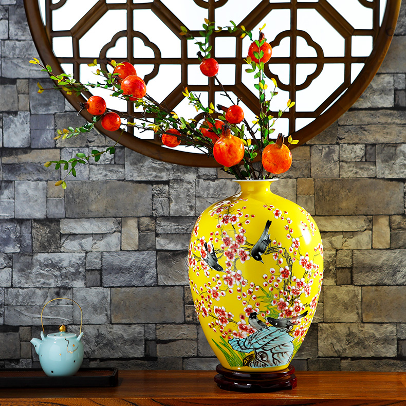 Jingdezhen ceramics vase furnishing articles flower arranging new sitting room of Chinese style household modern hand - made porcelain decoration process