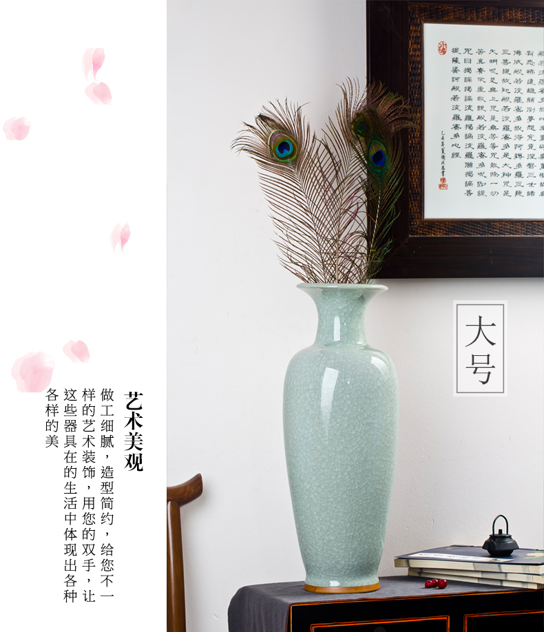 Jingdezhen ceramic vase furnishing articles flower arranging Chinese style household adornment sitting room ground large antique jun porcelain vases