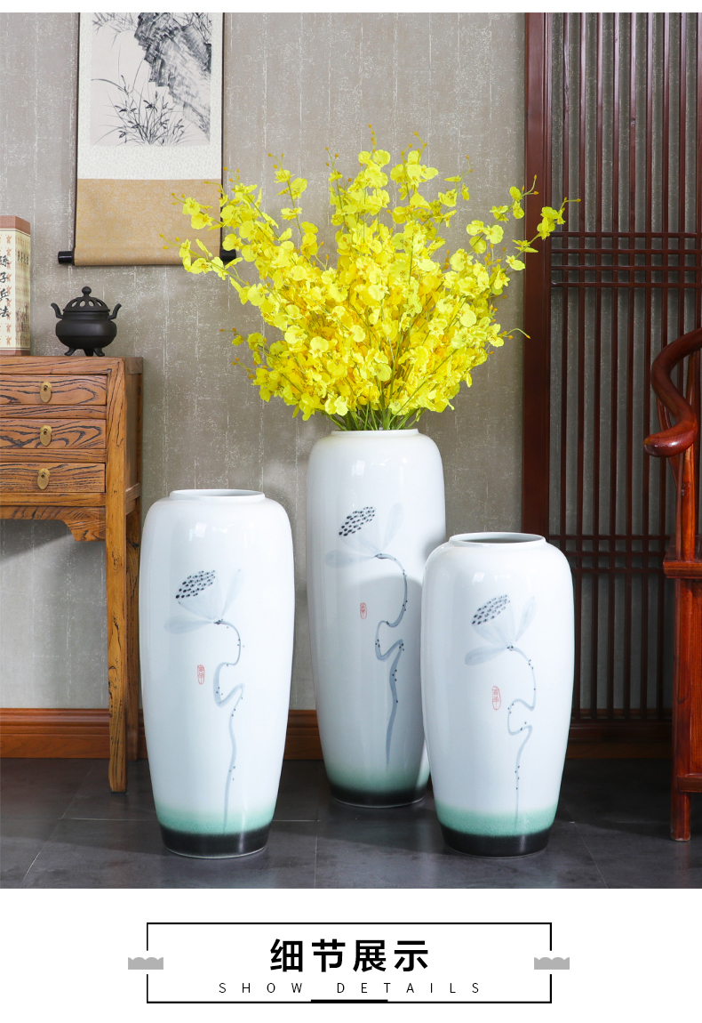 New Chinese style of jingdezhen ceramics of large vase household TV ark, porch flower arrangement sitting room adornment is placed