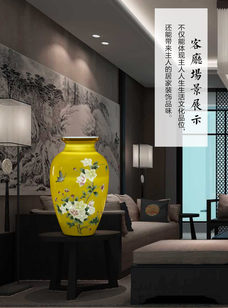 Jingdezhen ceramics yellow emperor hand - made exquisite knife clay vase furnishing articles creative home TV ark, adornment