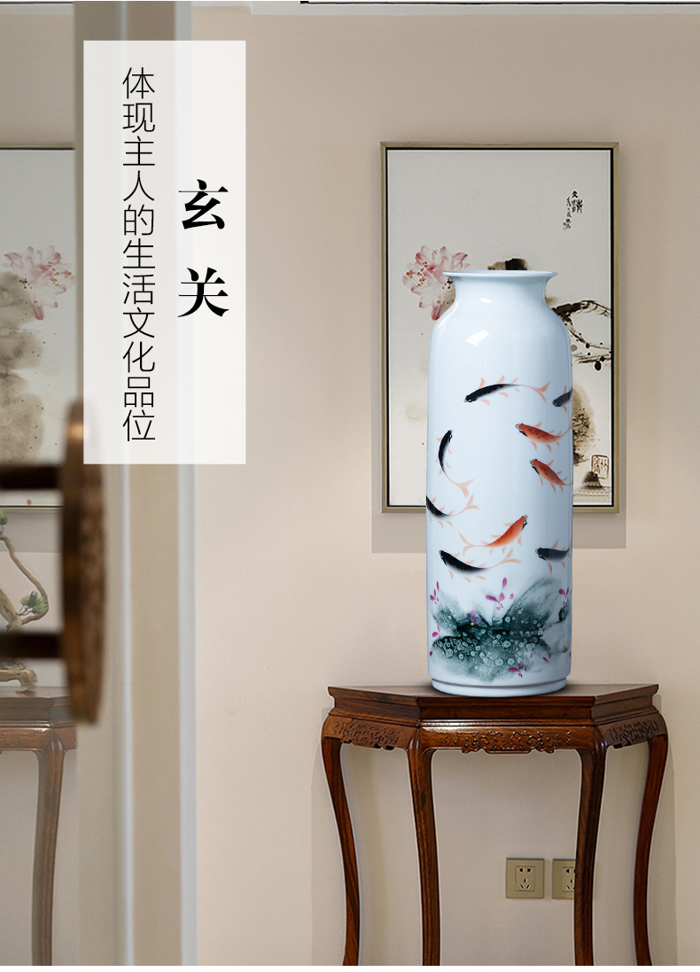 Jingdezhen ceramics hand - made pastel for successive years the vase the new Chinese style household flower arrangement sitting room adornment is placed