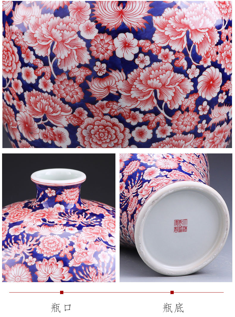 Jingdezhen ceramics vase furnishing articles manual hand - made of blue and white porcelain bottle sitting room of Chinese style household act the role ofing is tasted TV ark