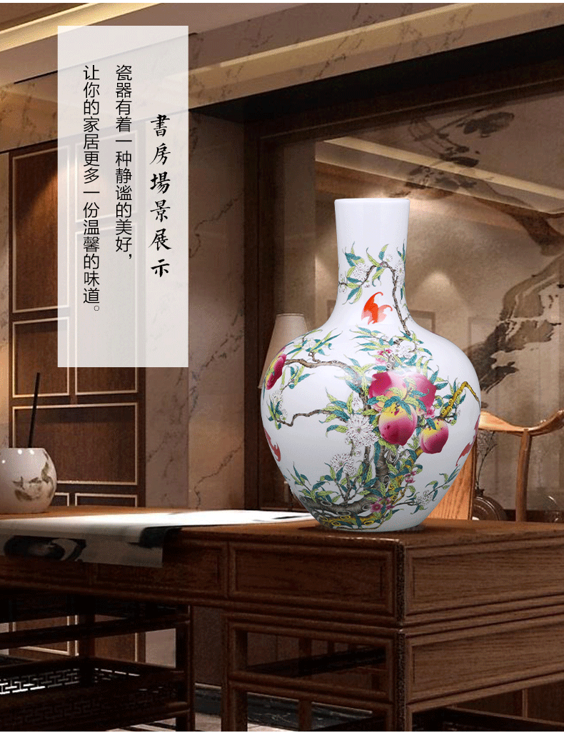 Porcelain of jingdezhen ceramics vase large sitting room place flower arranging restoring ancient ways is rich ancient frame of Chinese style household ornaments