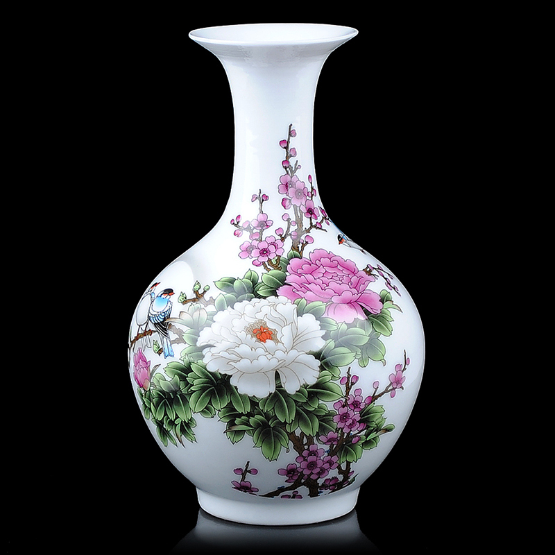 Jingdezhen High-End Porcelain Small Vase Ceramic Ornament Living Room Flower Arrangement Home Dried Flowers Wine Cabinet Decoration Porcelain Vase Jingdezhen High-End Porcelain Small Vase Ceramic Ornament Living Room Flower Arrangement Home Dried Flowers Wine Cabinet Decoration Porcelain Vase