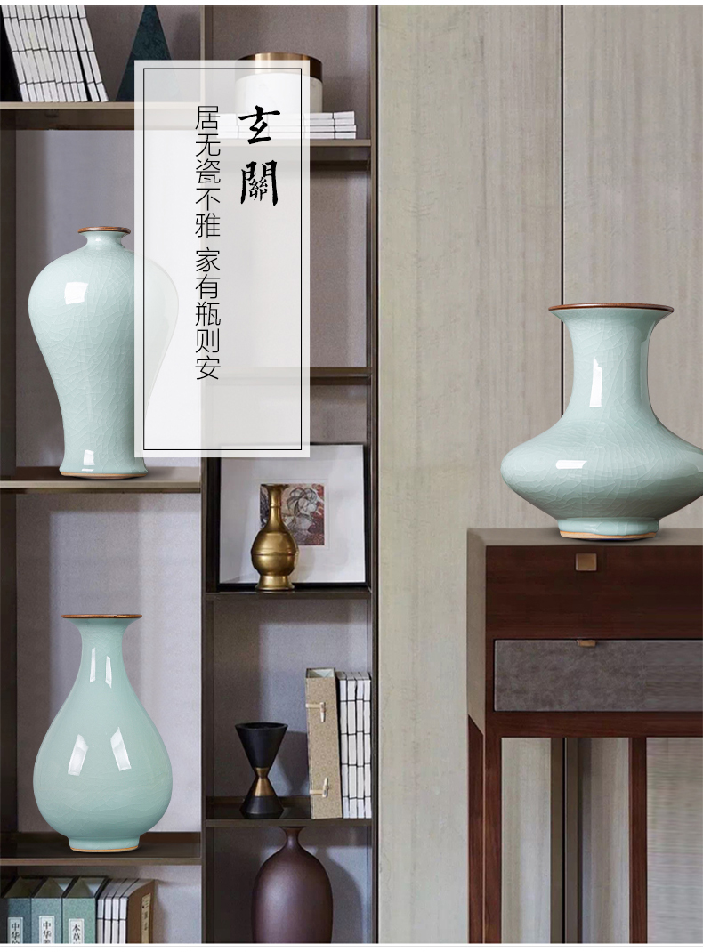 Jingdezhen ceramics archaize celadon vase Chinese porcelain flower arrangement sitting room home TV ark adornment furnishing articles