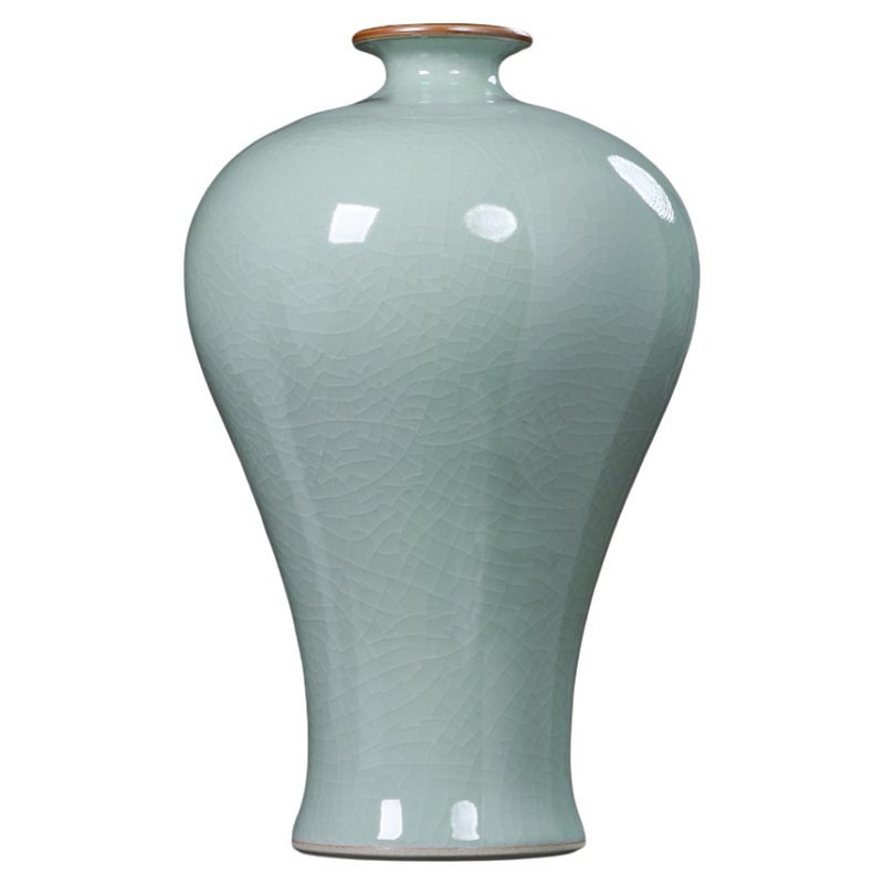 中国古美術 宋・官窯製 梅瓶 壺 花瓶 古陶磁 茶道具 唐物 時代物 文房置物 宋 定窯 陶磁器 褐彩剔刻花龍紋梅瓶」染付 置物