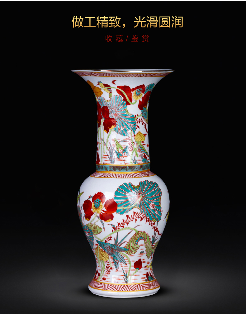 Jingdezhen ceramics enamel color floret bottle of Chinese style restoring ancient ways home sitting room porch rich ancient frame adornment furnishing articles