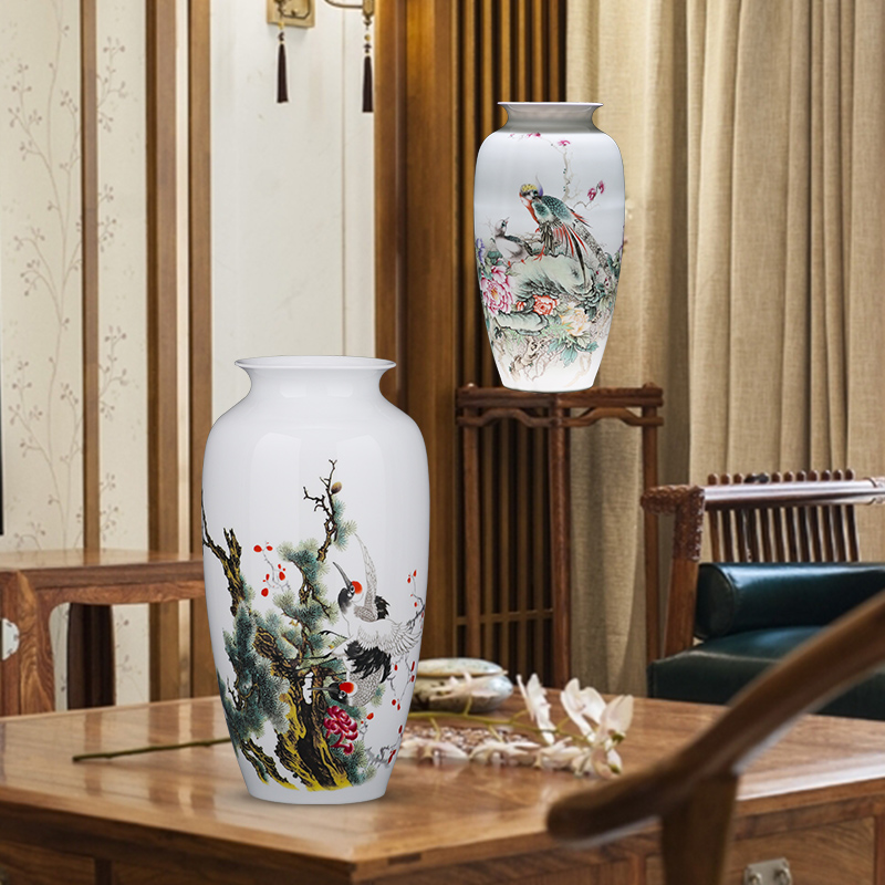 Porcelain of jingdezhen Porcelain vases, pottery and Porcelain furnishing articles sitting room dry flower arranging flowers child thin body new Chinese style household ornaments