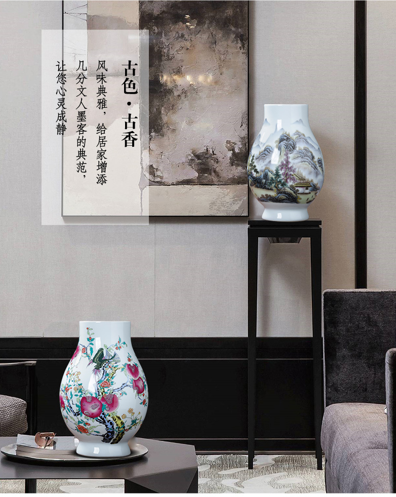 Jingdezhen ceramics pastel landscapes f cylinder vase expressions using keep lucky bamboo sitting room adornment TV ark, furnishing articles