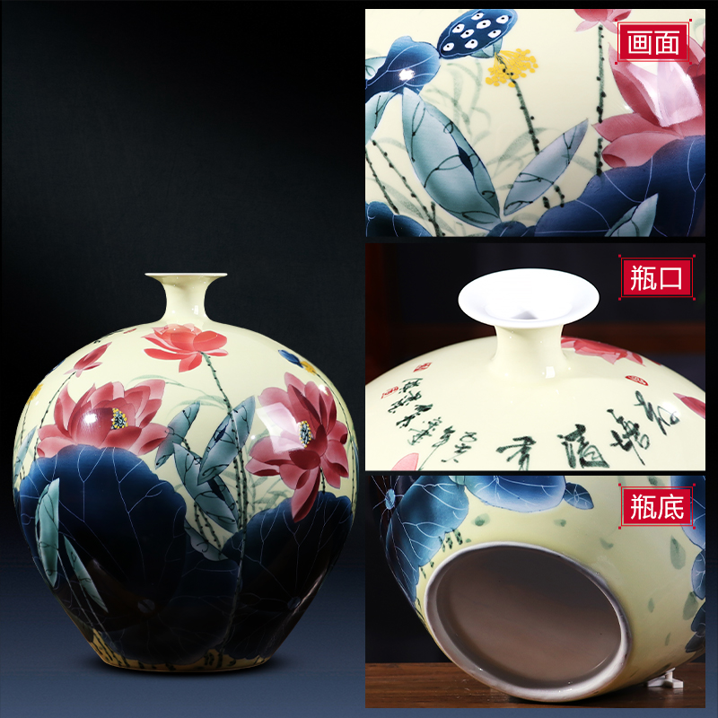 Jingdezhen ceramic vase hand - made craft porcelain bottle gourd vases son sitting room of Chinese style household adornment place adorn article