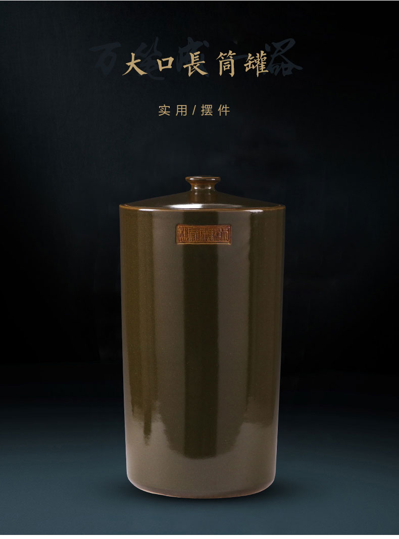 Ceramic oversized pot of pu 'er tea cake with 18 storage tank barrel with cover insect - resistant moistureproof it 50/100 kg